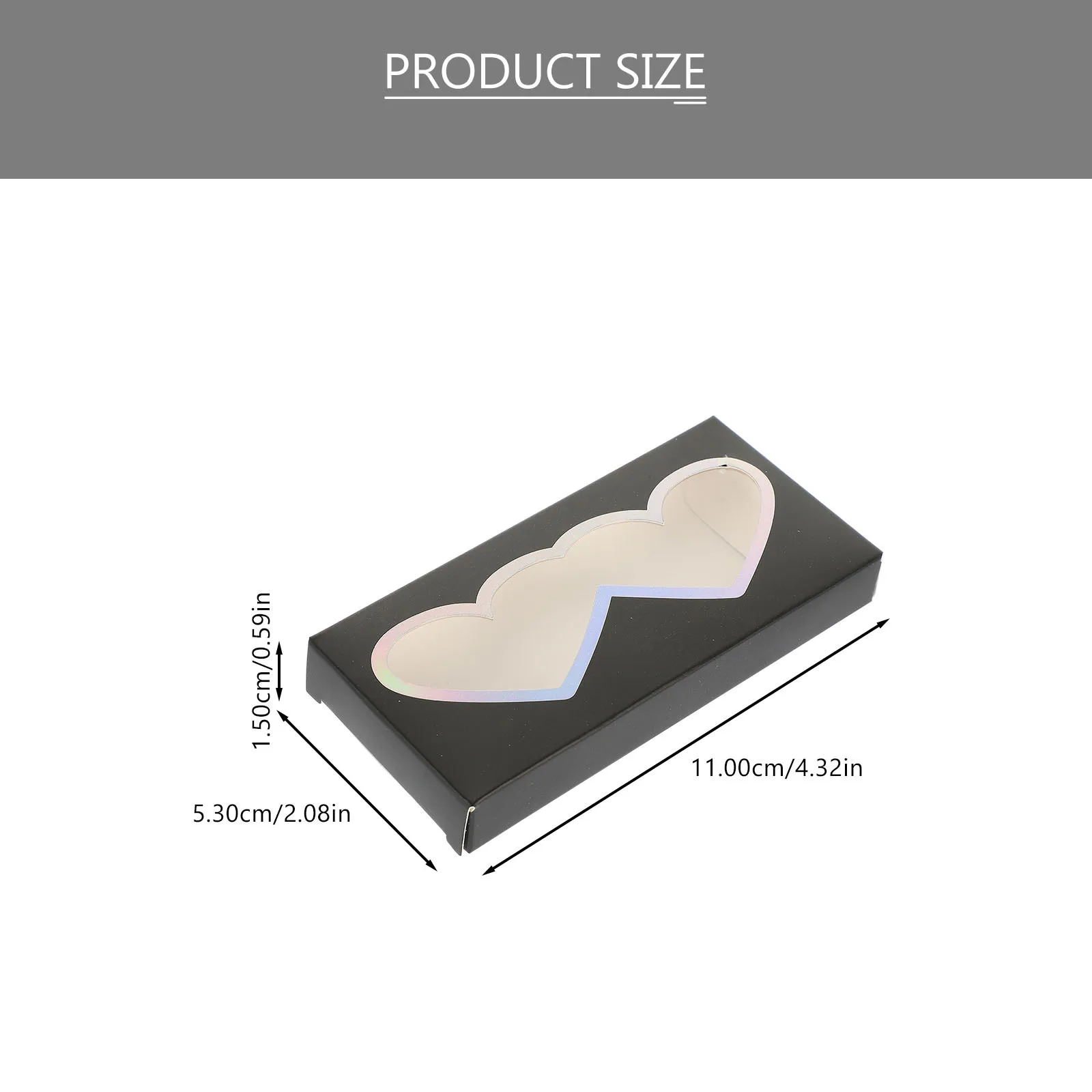 50pcs Heart Shaped Eyelash Storage Box Transparent False Lash Case Organizer Paper Eyelash Packaging Container For Travel Daily