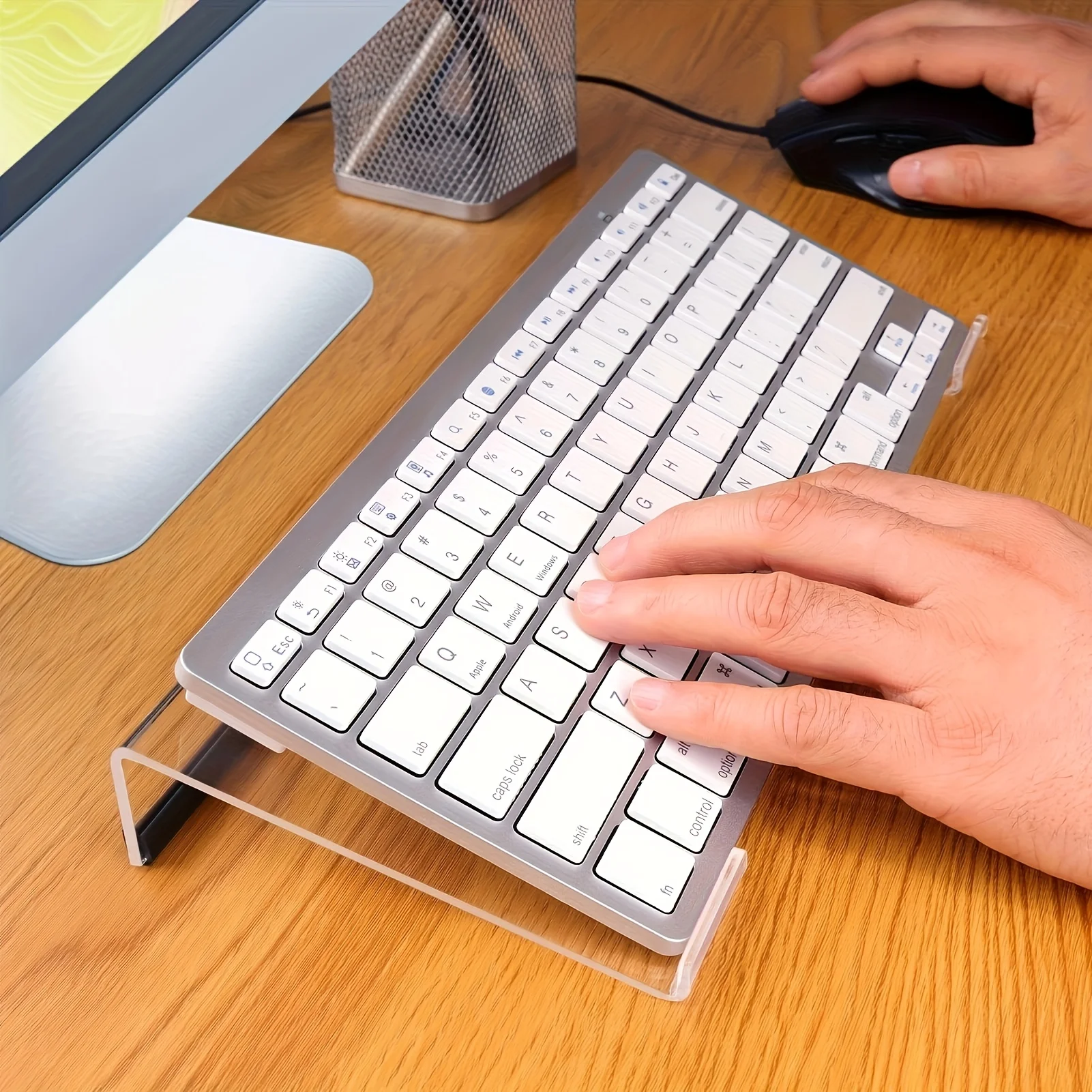 

Formaldehyde keyboard stand, compact desktop lifter for keyboards and mini PCS, durable material laptop stand tablet holder