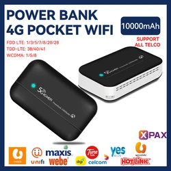 4G LTE Mobile Router 10000mAh USB Hotspot Portable Power Bank MiFi Modem Wireless Hotspot Pocket with Sim Card Slot for Office