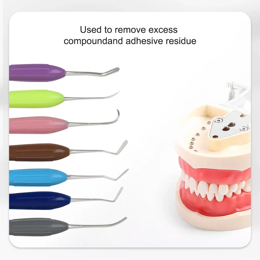 Dental Resin Spatulas 7pcs Silicon Resin Polishing Filler Instruments Kit Non-Slip Handle Aesthetic Restoration Dentistry Tools