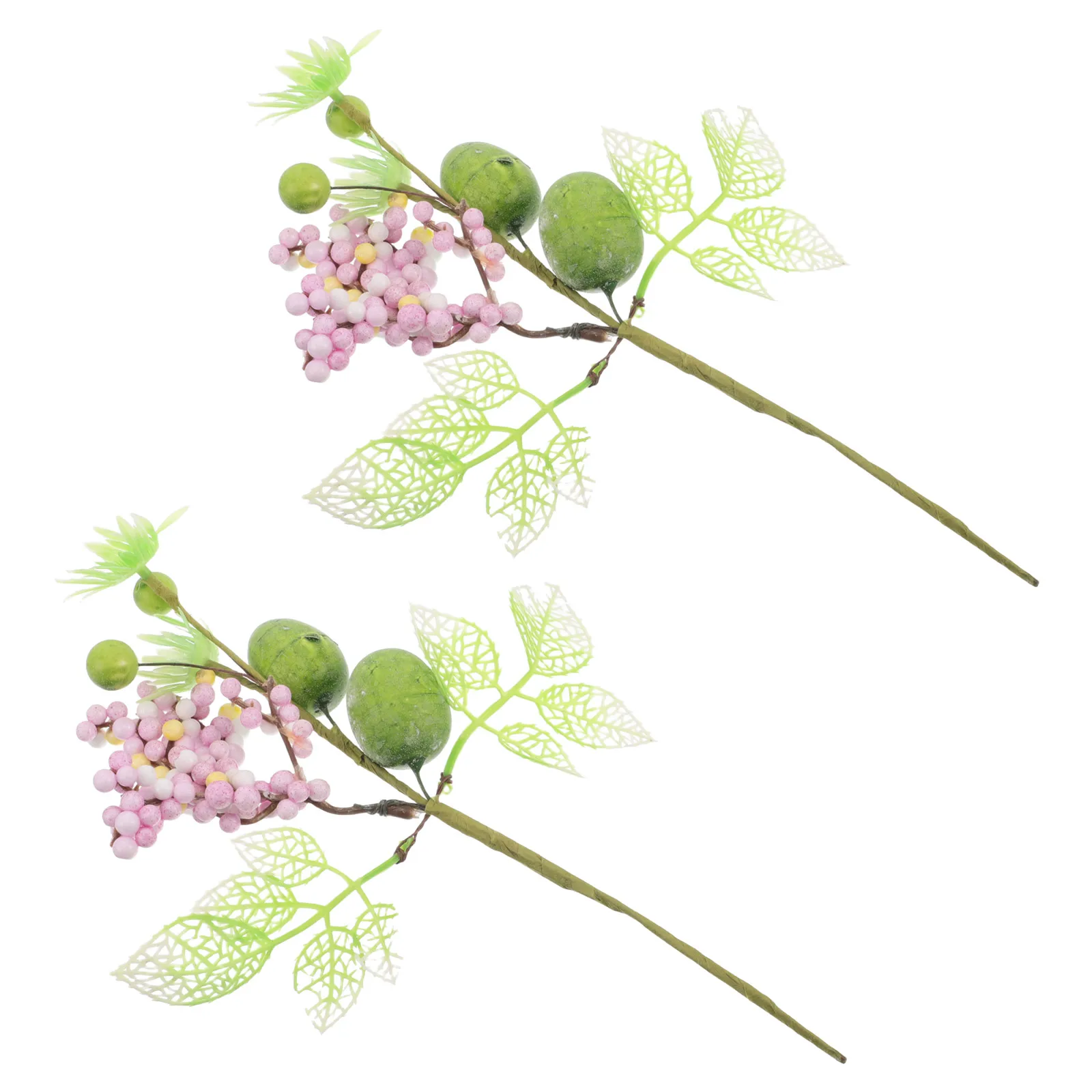 

2Pcs Easter Branch Decorations Artificial Egg Twigs Berry Spring Stems Set Easter Table Centerpiece Vase Floral Filler Home