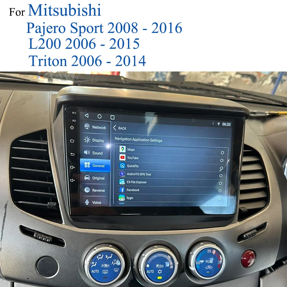 Android 14 8G+128G Autoradio For Mitsubishi Pajero Sport L200 2006 - 2016 Car Radio GPS Navi Monitor Stereo Video DVD Cassette