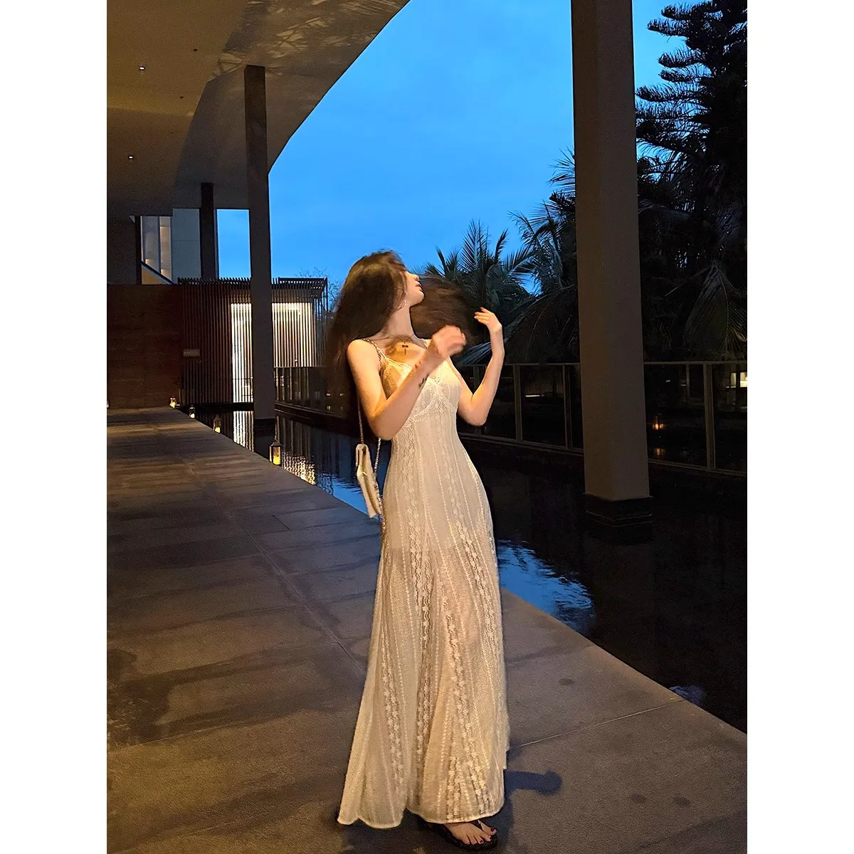 ชุดเดรสแขนกุดสำหรับผู้หญิง ชุดเดรสสำหรับงานแต่งงาน งานปาร์ตี้ ฤดูร้อน ผ้าชีฟอง แต่งแอพพลิเค ปักลาย จับจีบ รูดเชือก แต่งระบาย สำหรับสาวออฟฟิศ