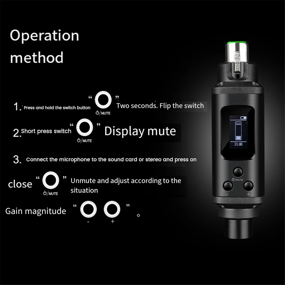 Préamplificateur de microphone dynamique aste, écran LCD, amplificateur aste intégré pour SM58, 12DB-39DB