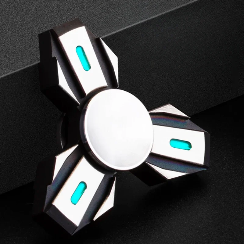 Luminous Mini Fidget Spinner Relieve Stress Reducing Toys EDC Stainless Steel Gyroscope Spinning Tip Top Antistresse Glowing