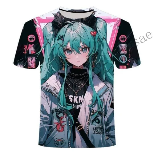 

Miku Hatsune Cospaly Аниме Манга Kurzarm Футболка Freizeit унисекс из полиэфирного волокна ГОРЯЧИЙ мультфильм Cospaly 2025-26