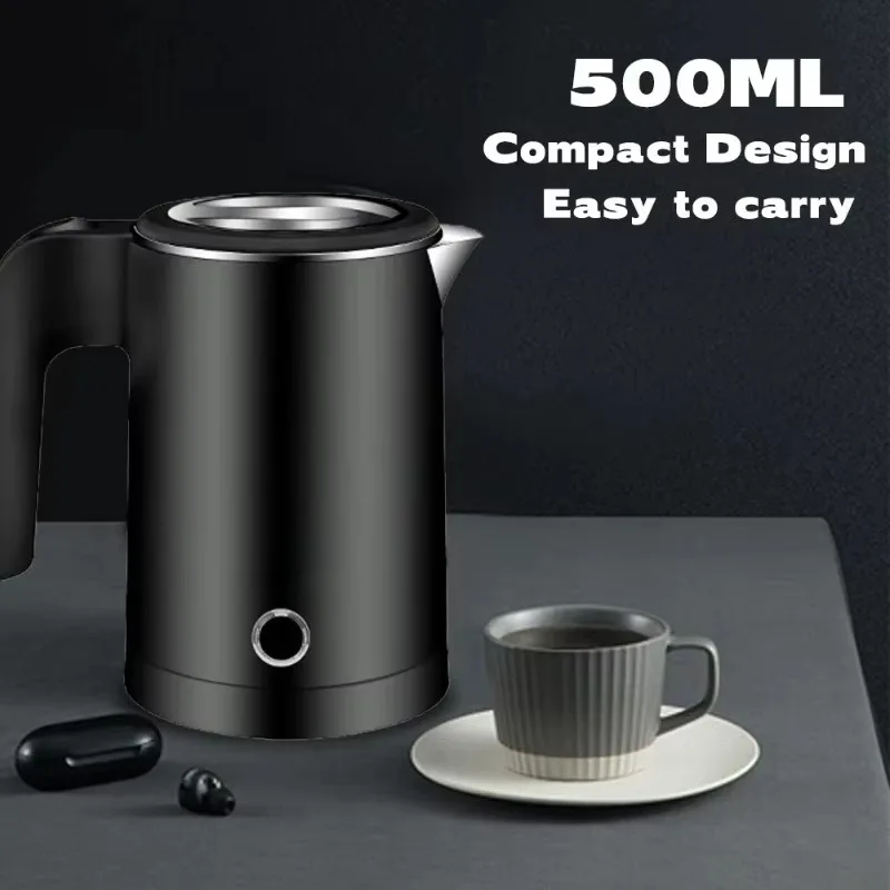 500ML Small Stainless Steel Electric Kettle 600W 220V Chassis Heating Anti Dry Boiler for Household Dormitory