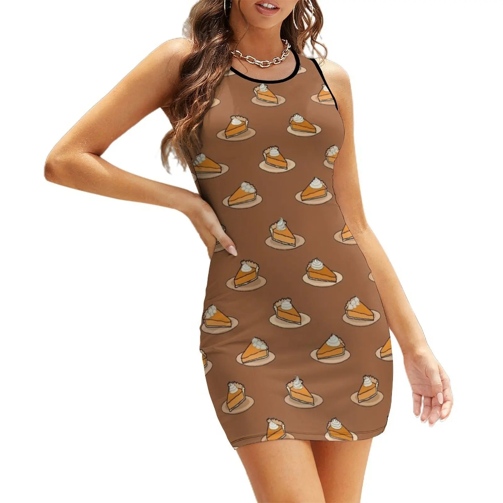 

Pumpkin Pie Sleeveless Sundress Dress vintage summer dress korean women womens clothing