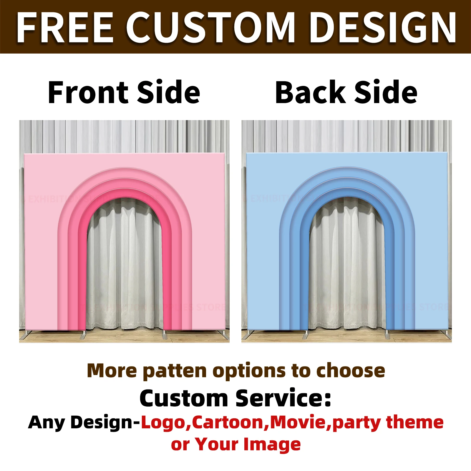 10x9ft Aluminium Wedding Arch Backdrop Stand cover Double-sided printable Rainbow Gradient Backdrop Open Door frame Party Decor