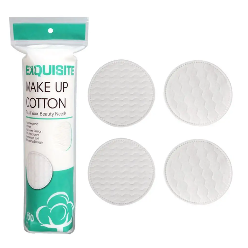 100pcs Cotton Pads Round Make-Up Cotton Soft Make Up Nail Polish Remover Makeup Remover Pads Disposable Clean Cotton For Face