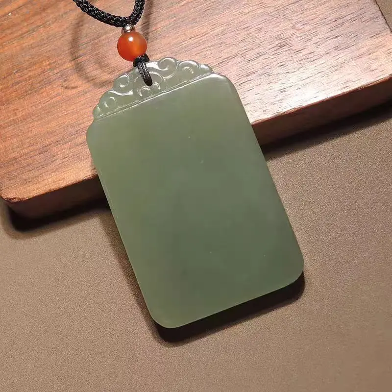 Hetian Qinghai Material Lake Green Peace Tranquility Men And Women Jade Pendant