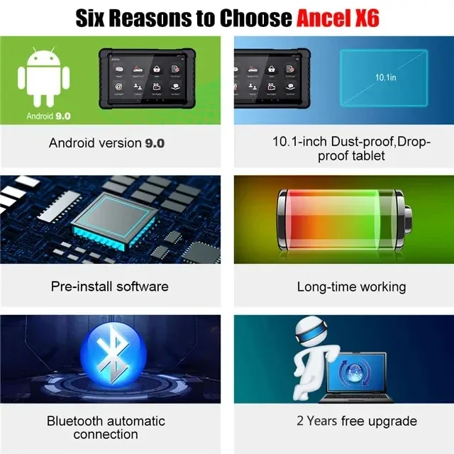 الأصلي Ancel X6 Obd2 أداة ماسح ضوئي تشخيص السيارات الماسح الضوئي المهنية SRS DPF أداة تشخيص السيارة #4