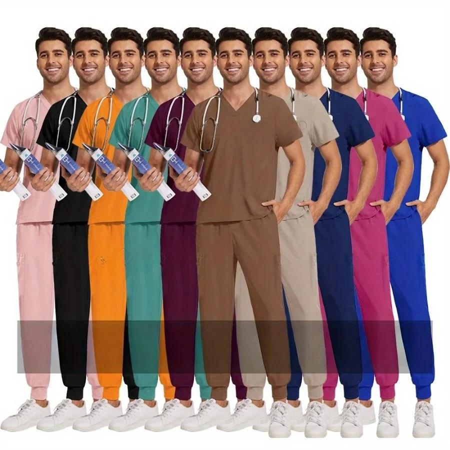 

Universal Nurse Scrub for Doctor Hospital Uniform Top Jogging Pants Scrub for Care Veterinary Uniform for Dress up and Cosplay