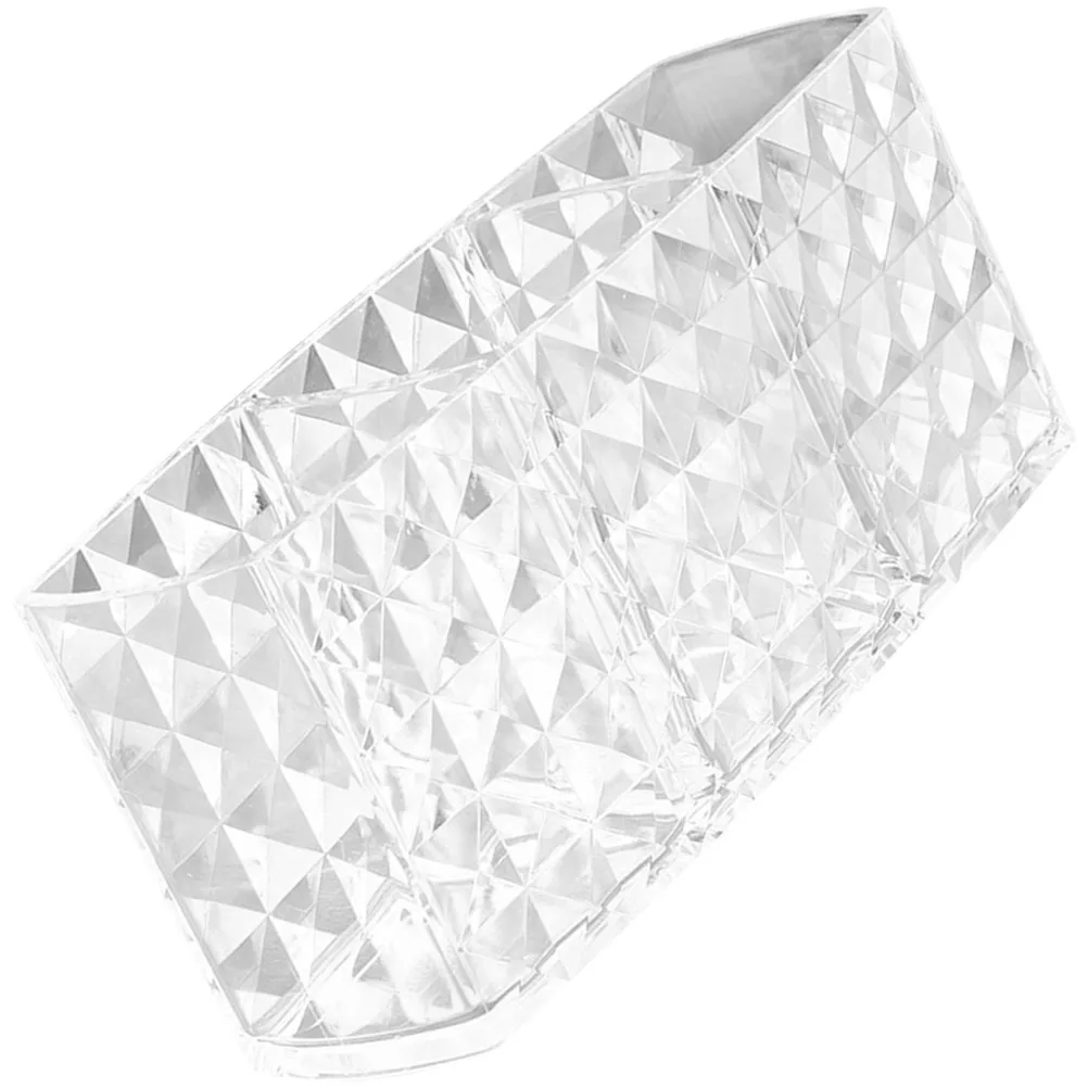 

Diamond Grain 3-Compartment Makeup Brush Holder Storage Pot For Cosmetics Lipstick Pen Desktop Organizer Home