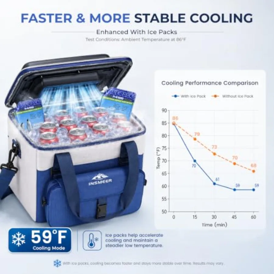 20L Electric Cooler/Warmer For Car Use, Aluminum Alloy Body, Black Color, Dual Voltage 110V/12V With Ice Pack