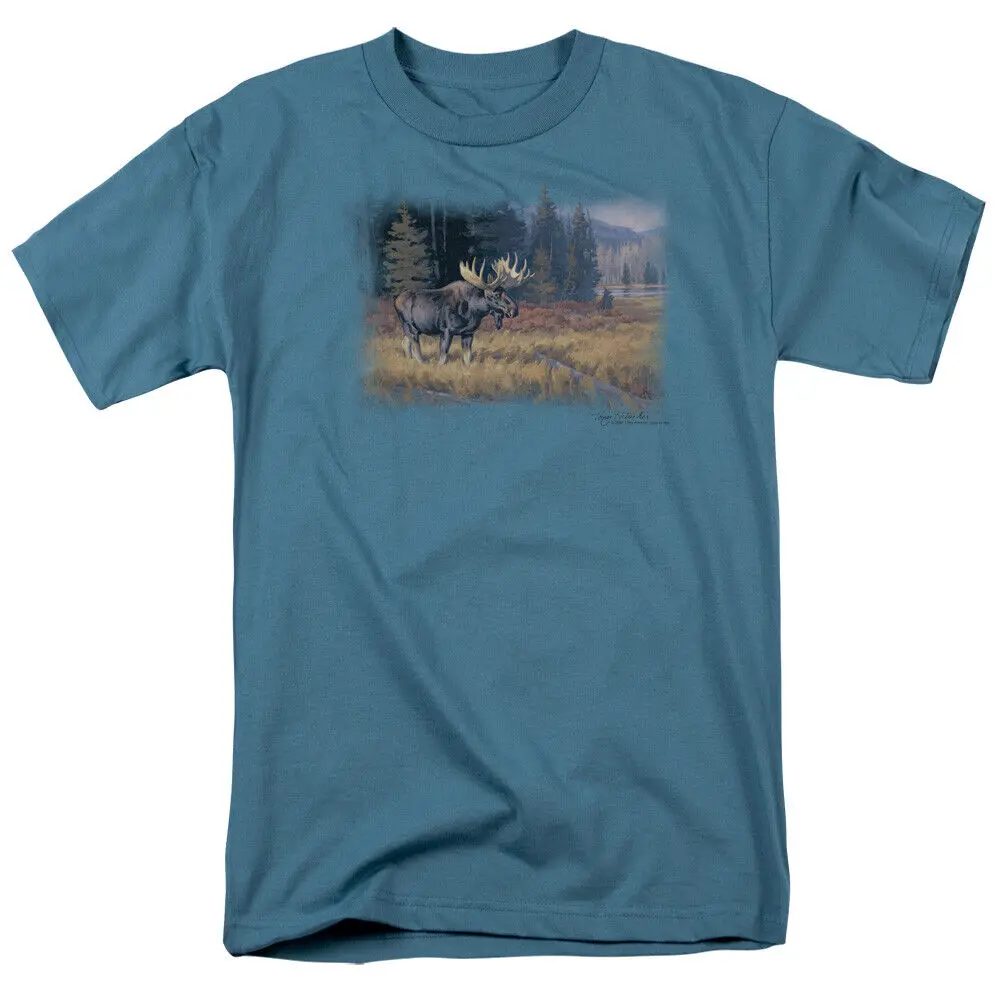 Wild Wings October Moose T Shirt Mens Licensed Wildlife Slate