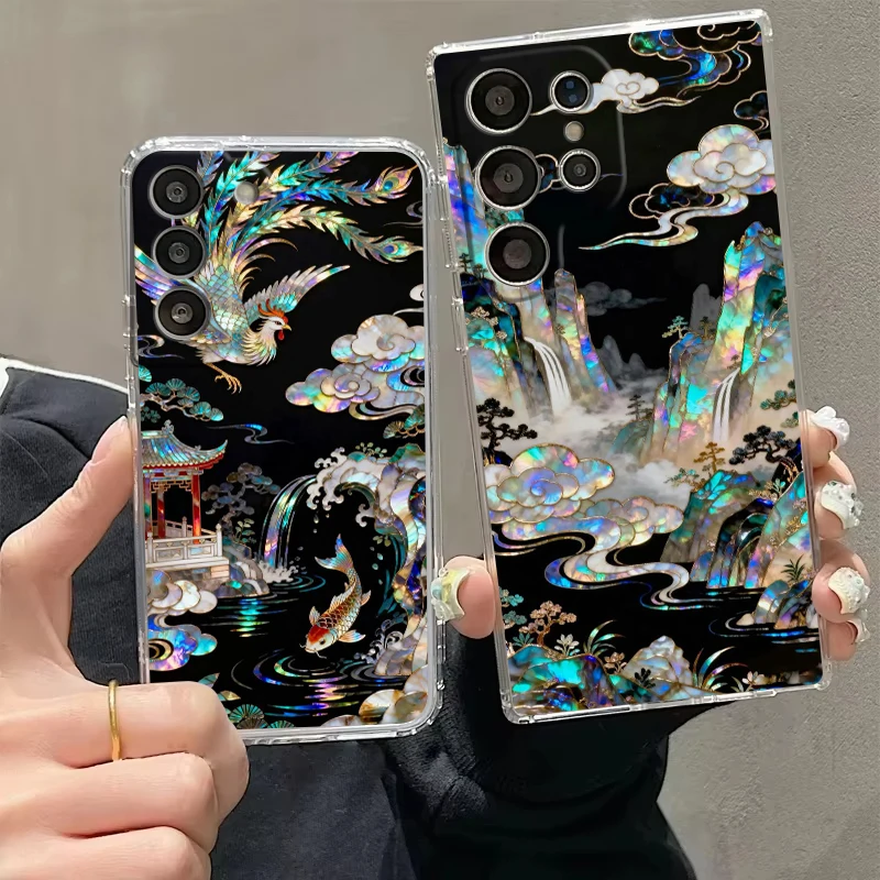 Colorful Landscape Scenery Transparent Cover for Samsung Galaxy S26 S25 S24 S23 S22 S21 S20 FE Ultra S25Edge Plus 5G Phone Case