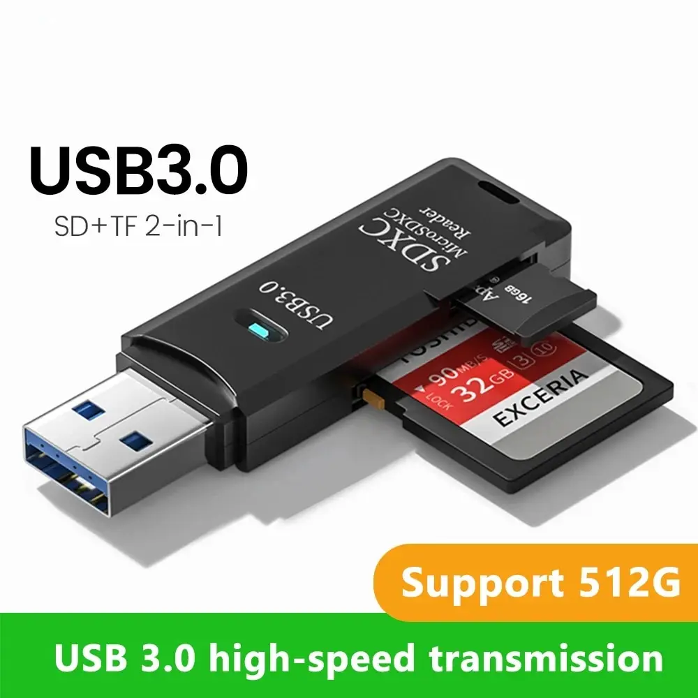 2 in 1 USB 3.0 Multifunction Card Reader Otg Adapter USB SD TF for Xiaomi SamsunG Huawei SD Smart Memory Flash Drive Adapter