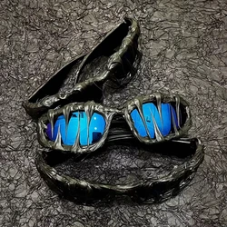 Hand-customised Glue Sunglasses Hubane Street Avant-garde Men's and Women's Pioneer Music steampunk Cosplay Sunglasses Party