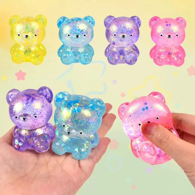 1 Piece Slow Rebound Squishy Bear-Shaped Stress Relief Toy, Stress Ball for Teenagers, Candy Stress Ball, Sensory Squishy Toy, Stress Relief Toy, Squeeze Ball, Party Favors, Easter Egg Fillers