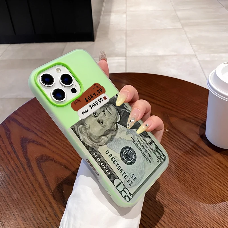 موضة الاتجاه بسيط فاخر الدولار نمط السعر نمط جراب هاتف آيفون 16 15 14 13 12 11 بروماكس سيليكون جراب هاتف غطاء