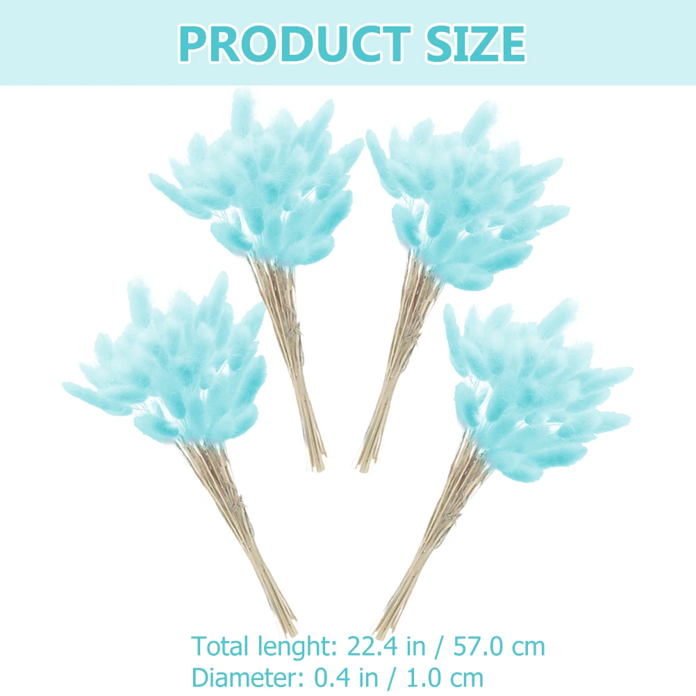 60Pcs Dried Bunny Tails Grass Natural Rabbit Tail Pampas for Creative Home Decor DIY Centerpiece Decoration Supplies