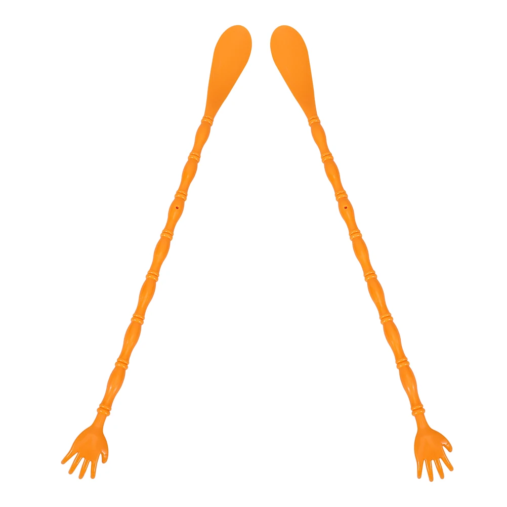 

2Pcs Long Back Scratcher Plastic Shoe Horn Dual Sided Shoe Wearing Helper Massager Stick for Itch Relief Unisex