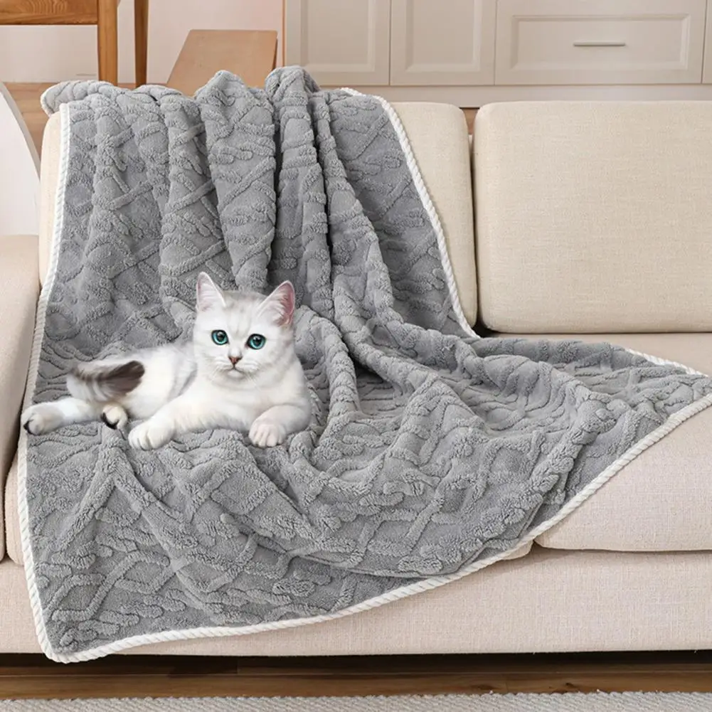 

Dog Plush Blanket Large Thick Warm Waterproof Machine Puppy Mat Washable Soft Cozy Rectangle Dogs Cats Bed Throw Blanket