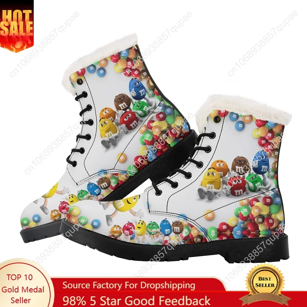 

M Chocolate Candy Plush Boots Mens Womens Teenager Shoes Casual Boot Outdoor Light High Quality Print on Demand Customize Shoe