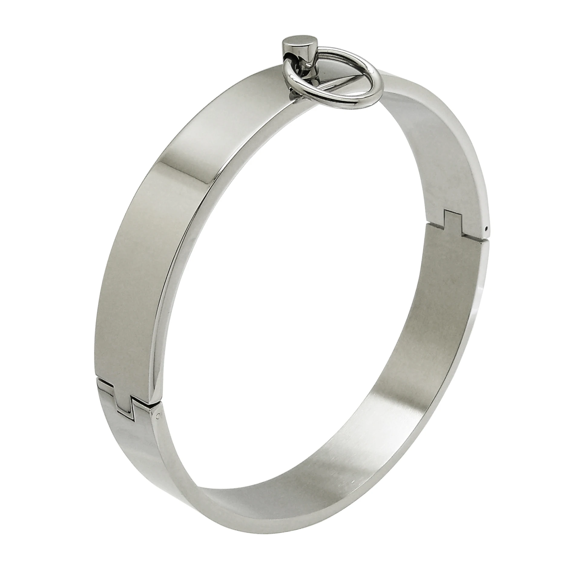 Lockable Stainless Steel Choker Necklace with O-Rings Screw Lock Collar Torques for Women And Men Fashionable Slave Choker