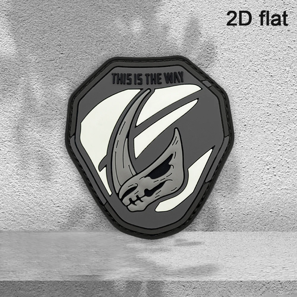 A Skull Pvc Patch for Tactical Vests/Shoulder Straps, Luminous Effect, Hook-And-Loop Fastener, Morale Patch for Backpacks, Clothing Patch, Soft Rubber