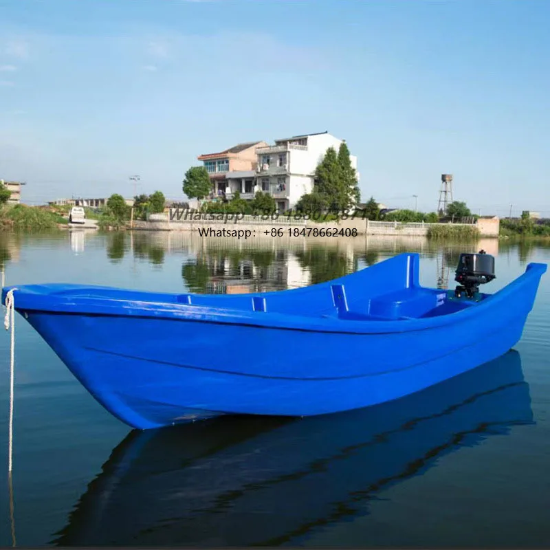 Light 7-person large 3.9-meter fishing boat solid capacity stable rigid PE plastic boat design water activity rafting