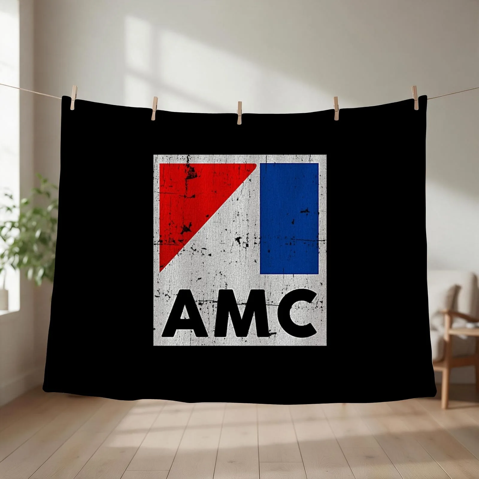 Vintage AMC American Motors Corporation T-Shirt Throw Blanket couch cozy soft plush fuzzy picnic outdoor blanket