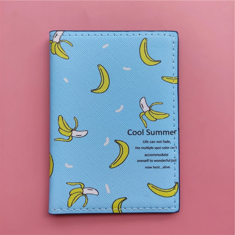 Funda de pasaporte de viaje de estilo frutal para mujer, billetera Unisex de negocios multifunción, monedero para tarjetas de crédito, estuche