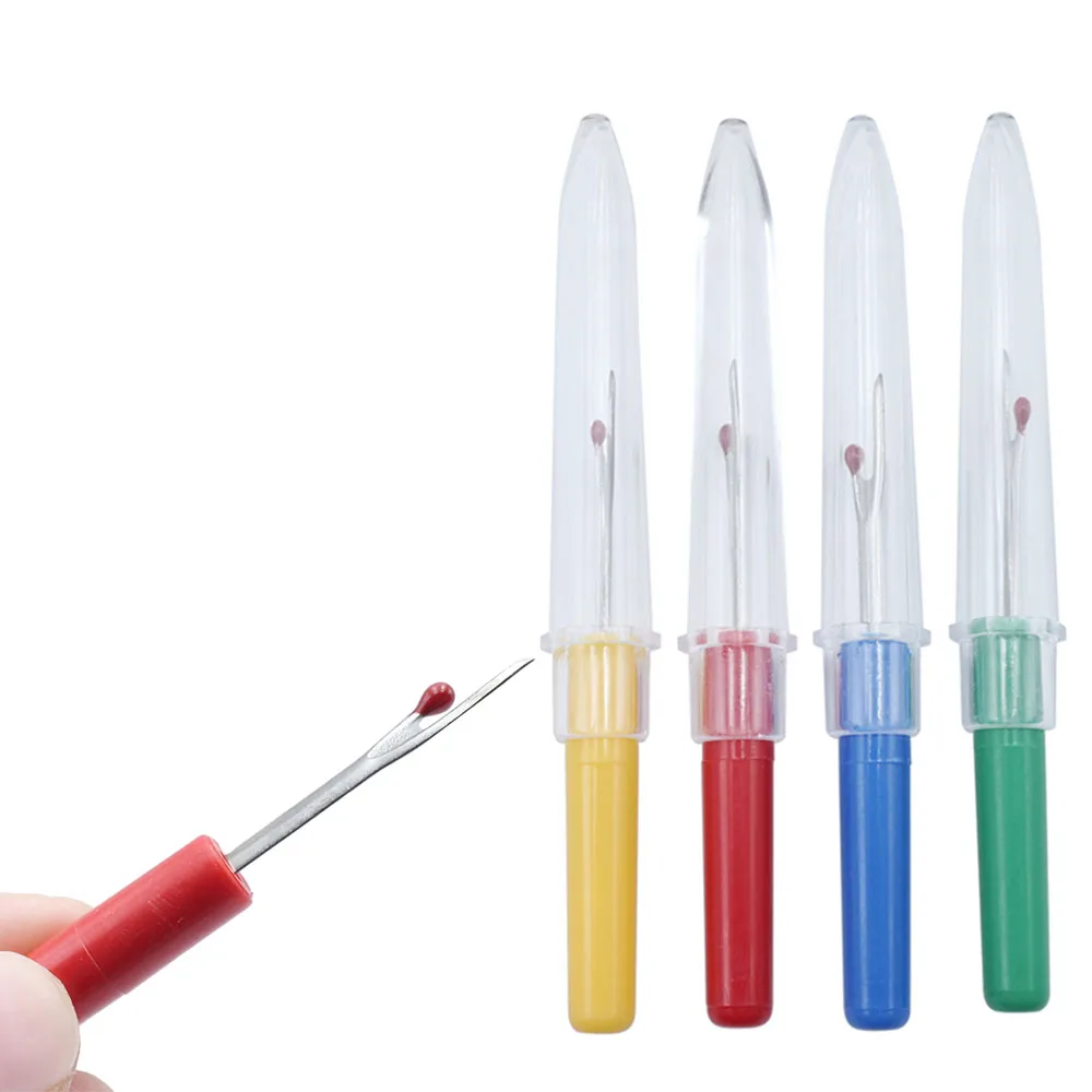 4 Pcs Stitch Remover With Plastic Handle Craft Thread Cutter Cross Seam Ripper Pointed Thread Remover DIY Needlework Sewing Tool