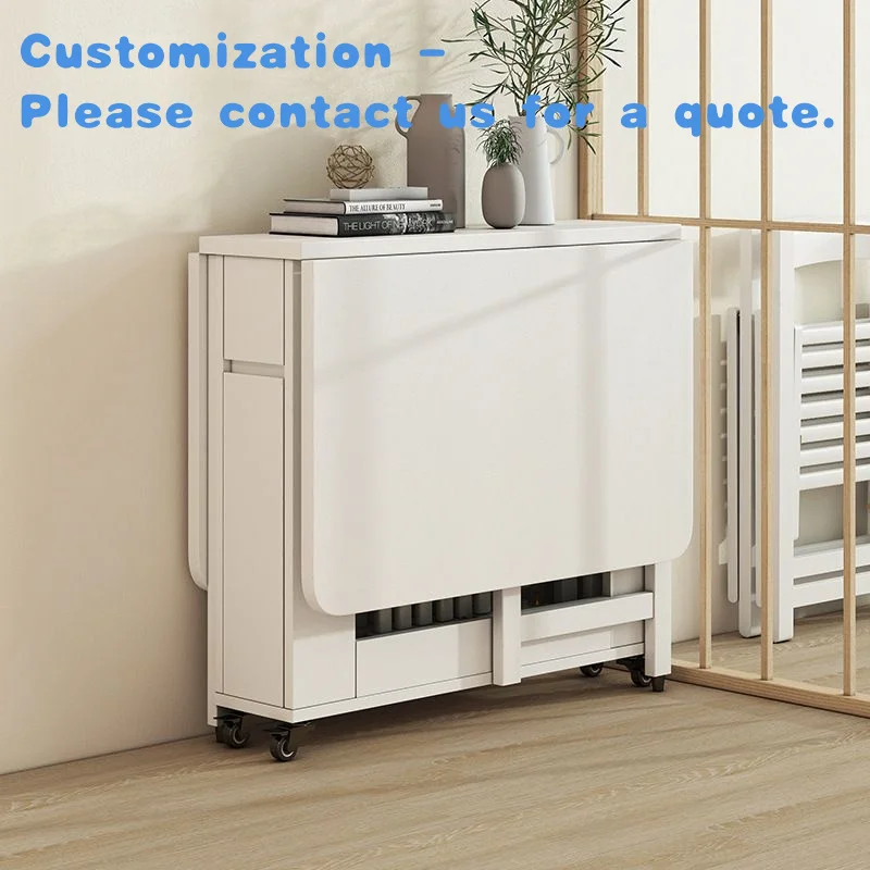 

custom.Folding Dining Table, Space Saving Furniture with Drawer and Cabinet, Corner Foldable Dinning Room Furniture Set