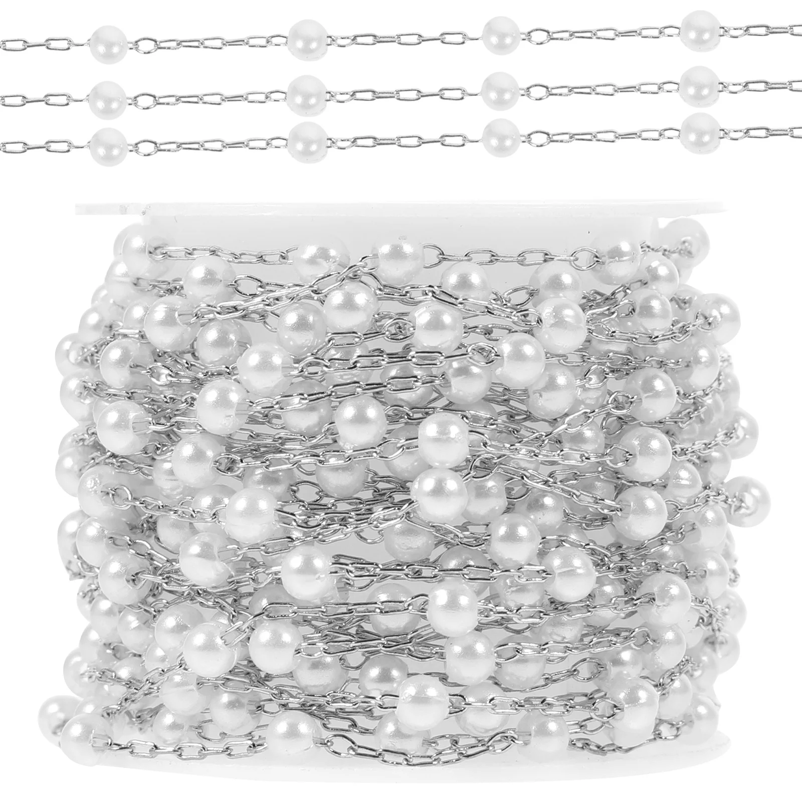 1 Roll Pearl Beads Copper Chain For Jewelry Making Diy Necklace Bracelet Craft Bag Headdress Material Handicraft Supplies Decor