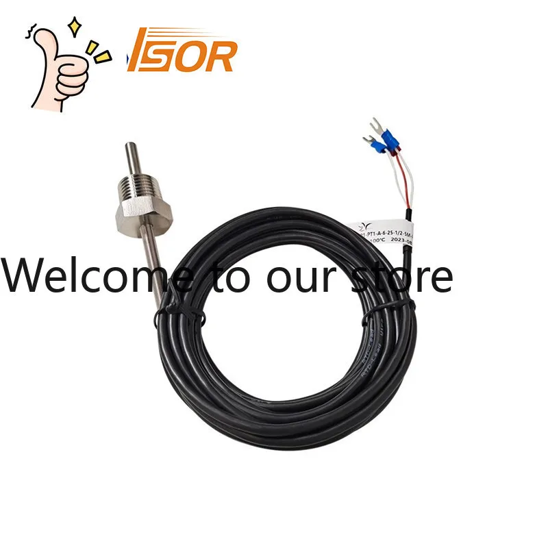 ZYSENSOR Temperature Sensor 0-100 Degrees 6MM Outlet 5m PVC PT100 50MM 1/2 Thread