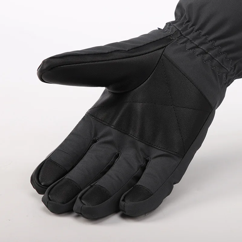 Guantes de esquí acolchados de terciopelo para hombre, manoplas cálidas a prueba de viento con pantalla táctil, para montar en motocicleta, para invierno y al aire libre