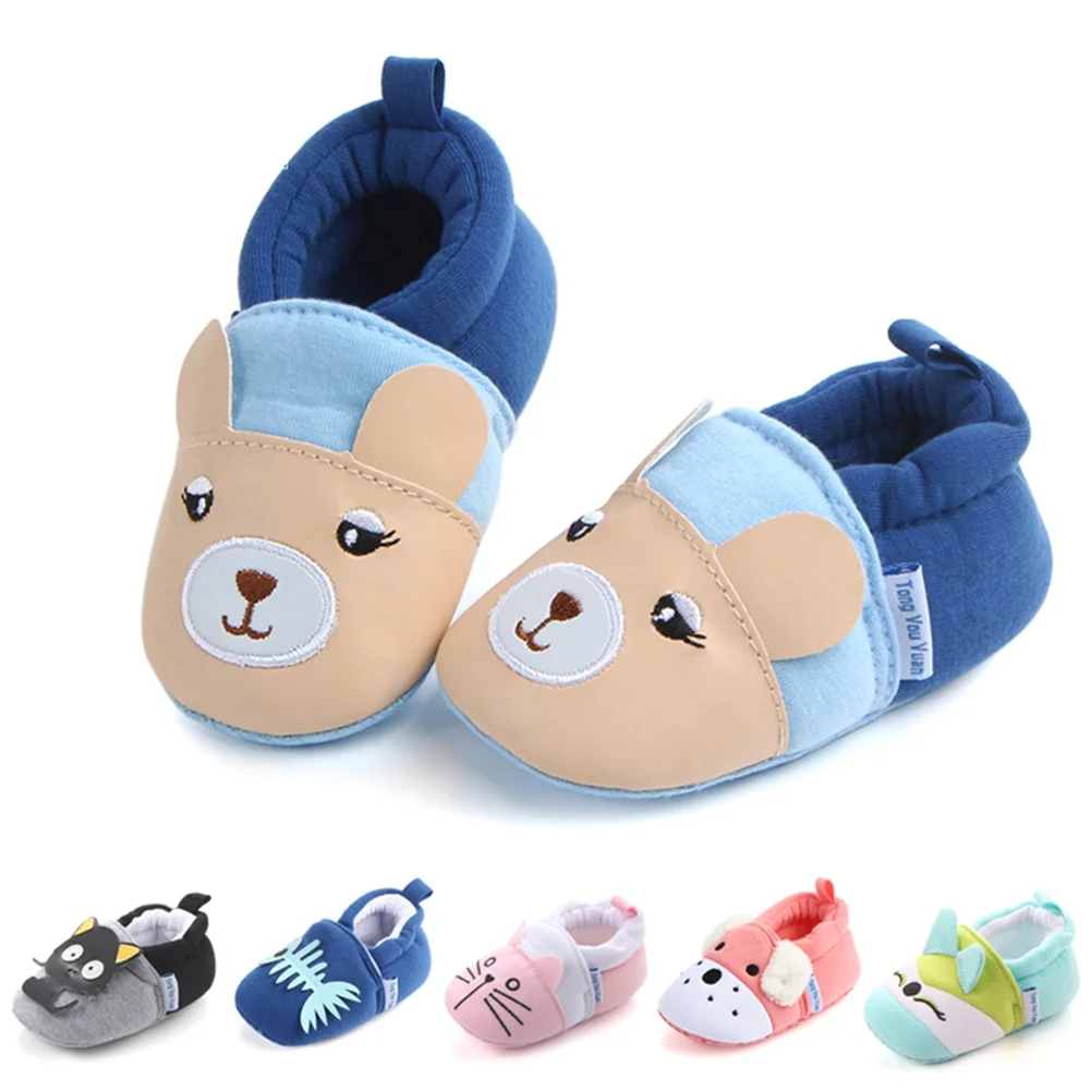 0-18m Baby Shoes Cute Cartoon Soft Soled Non-Slip Baby Shoes For Newborn Boys And Girls First Walker Shoes