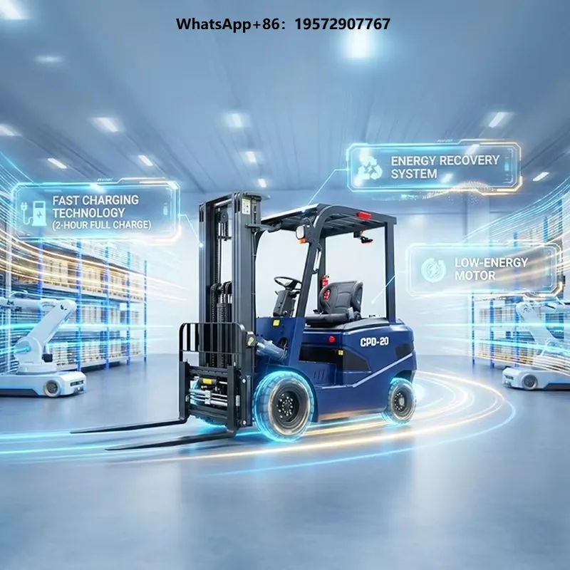 2026 2 Ton Electric Forklift CE Certified Mini Stackable All-Terrain Lithium-Ion Battery 4WD 3-6m Lifting Height