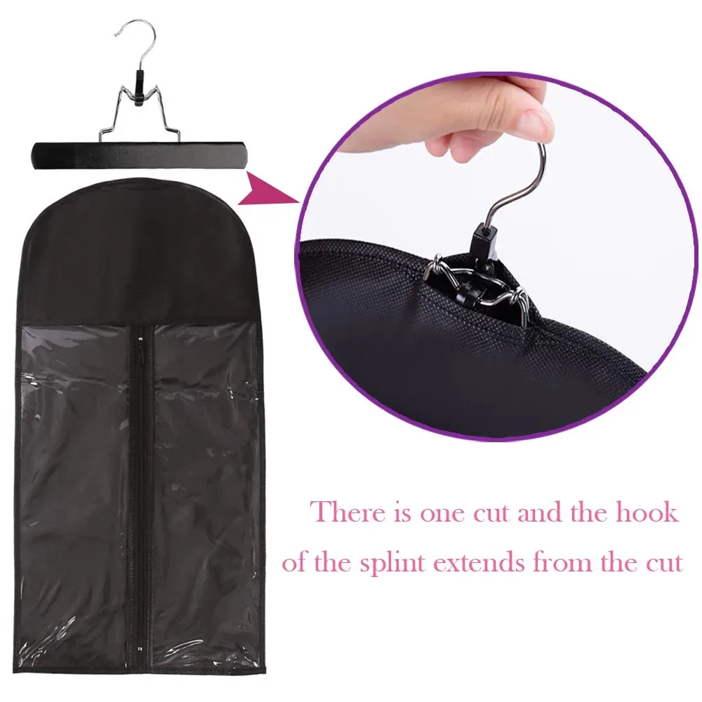 Wig Bag With Hanger Wig Storage Bags Pack Holder For Virgin Hair Weft Clip In Hair Extension view 4