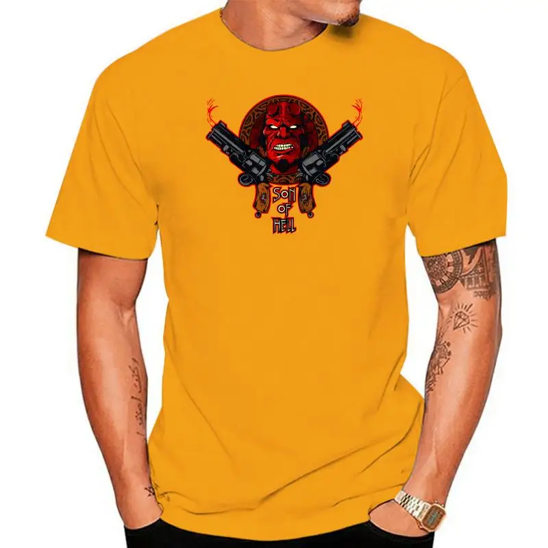 Hellboy T-Shirt Mens Short Sleeve Cotton T-shirt Fashion T-shirt Tops Clothing(1)