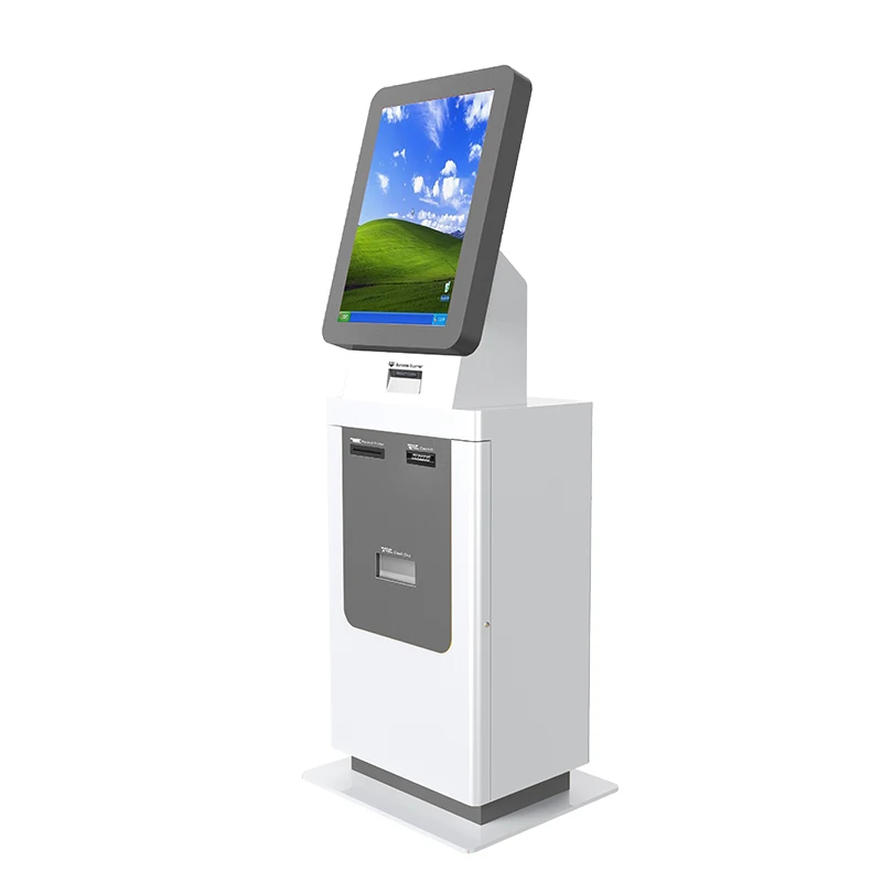 

Customized self service hotel check in 21 inch touch screen payment kiosk with bill acceptor and thermal printer