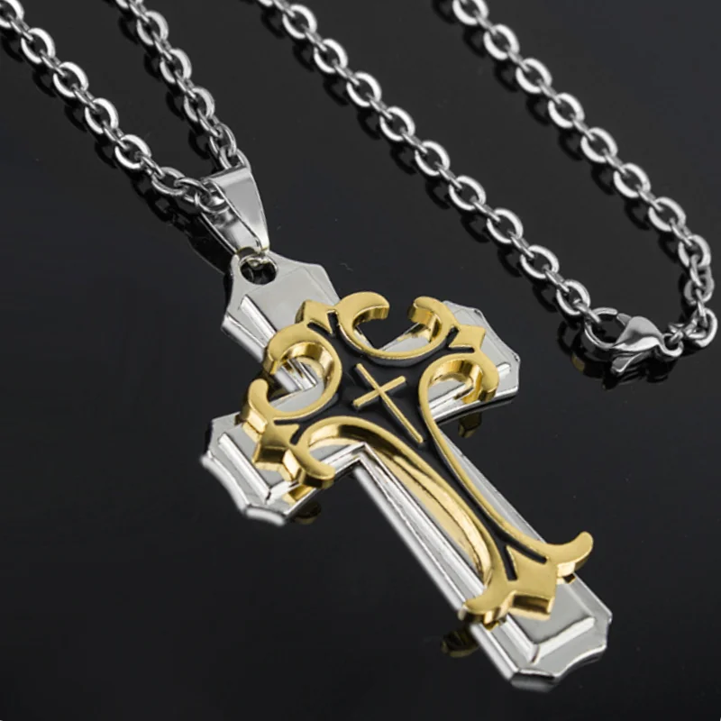 High Quality Cross Pendant Necklaces for Men Women Teens Punk Gothic Trendy Cross Necklace Fashion Jewelry Gifts