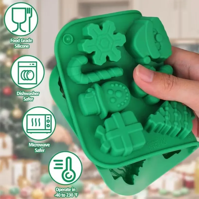 سيليكون عيد الميلاد الشوكولاته قوالب الحلوى شجرة ثلج الزنجبيل كعكة أدوات الديكور غير عصا مقاومة للحرارة DIY بها بنفسك الكوكيز #3