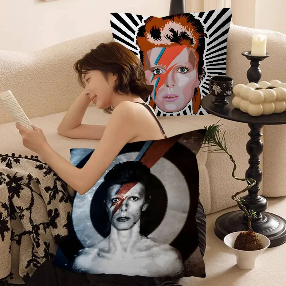 Hot Singer D-David B-BowiesS Office Cushion Pillowcase Car Cushion Cover45X45CM Lumbar Pillowcase Sofa Pillowcover