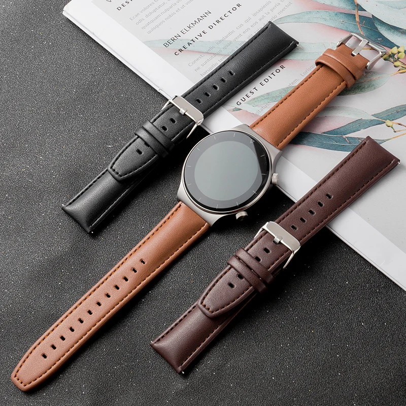 

22mm Leather Strap for Huawei Watch GT 2 46mm Soft Sport Strap Bracelet Strap for Samsung Galaxy Watch 46mm Gear S3