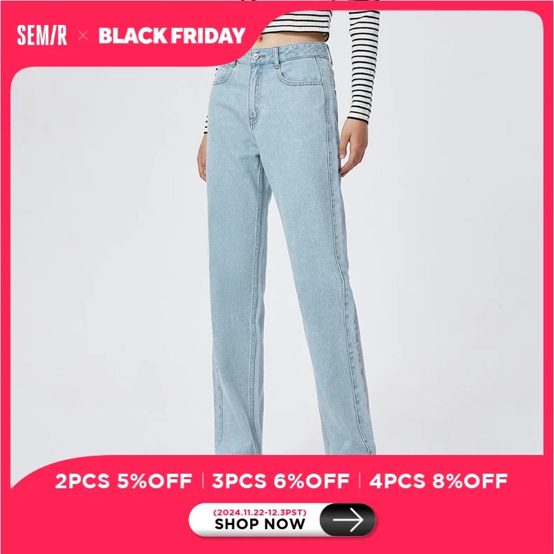 Semir Jeans Women Old Trousers Slim 2023 Spring New Leg Long Straight Pants Women'S Sweet Cool Ins Trend