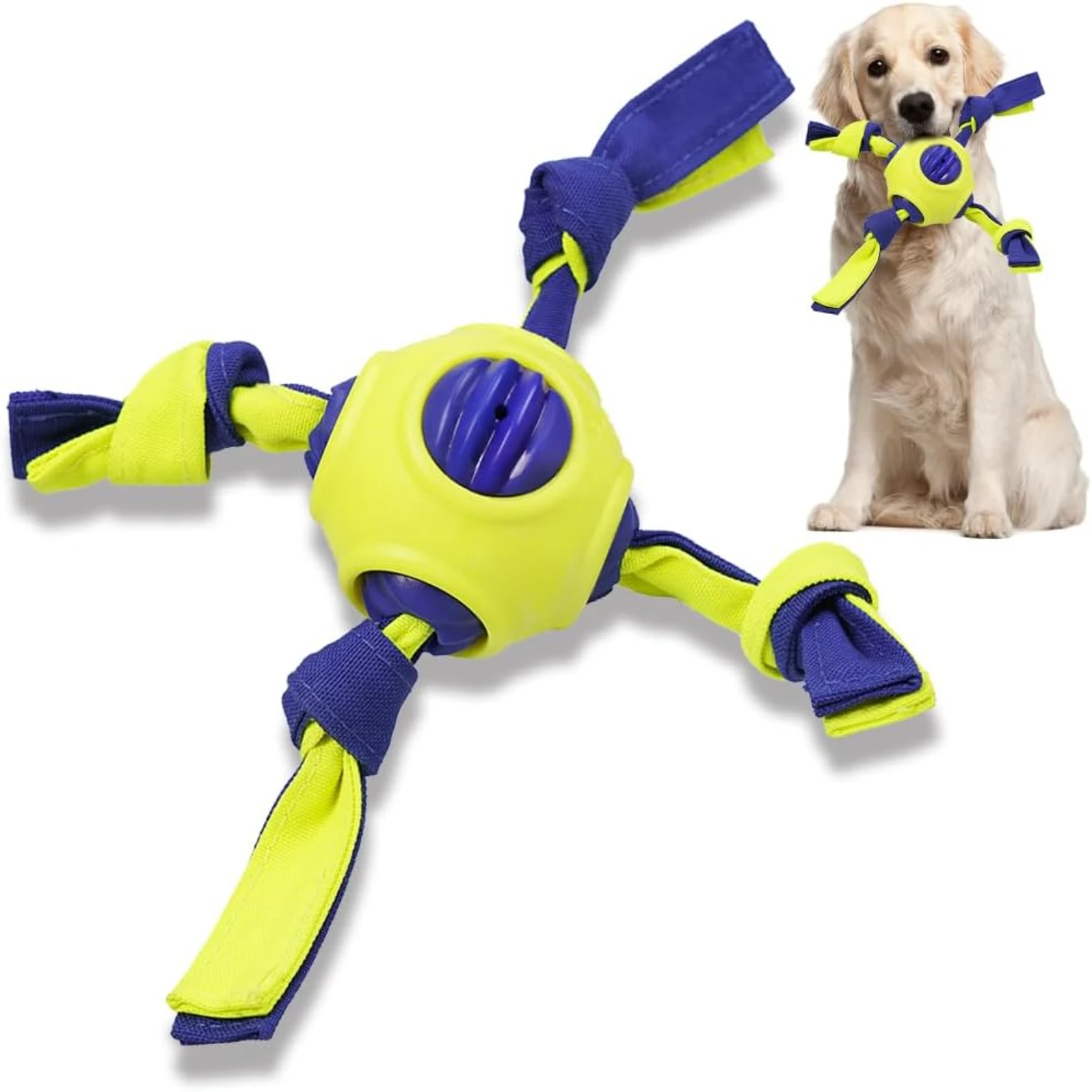 Fun and Durable Interactive Dog Toy Ball with Straps for Tug of War - Perfect Puppy Birthday Gifts - Engaging Dog Water Toy - Id